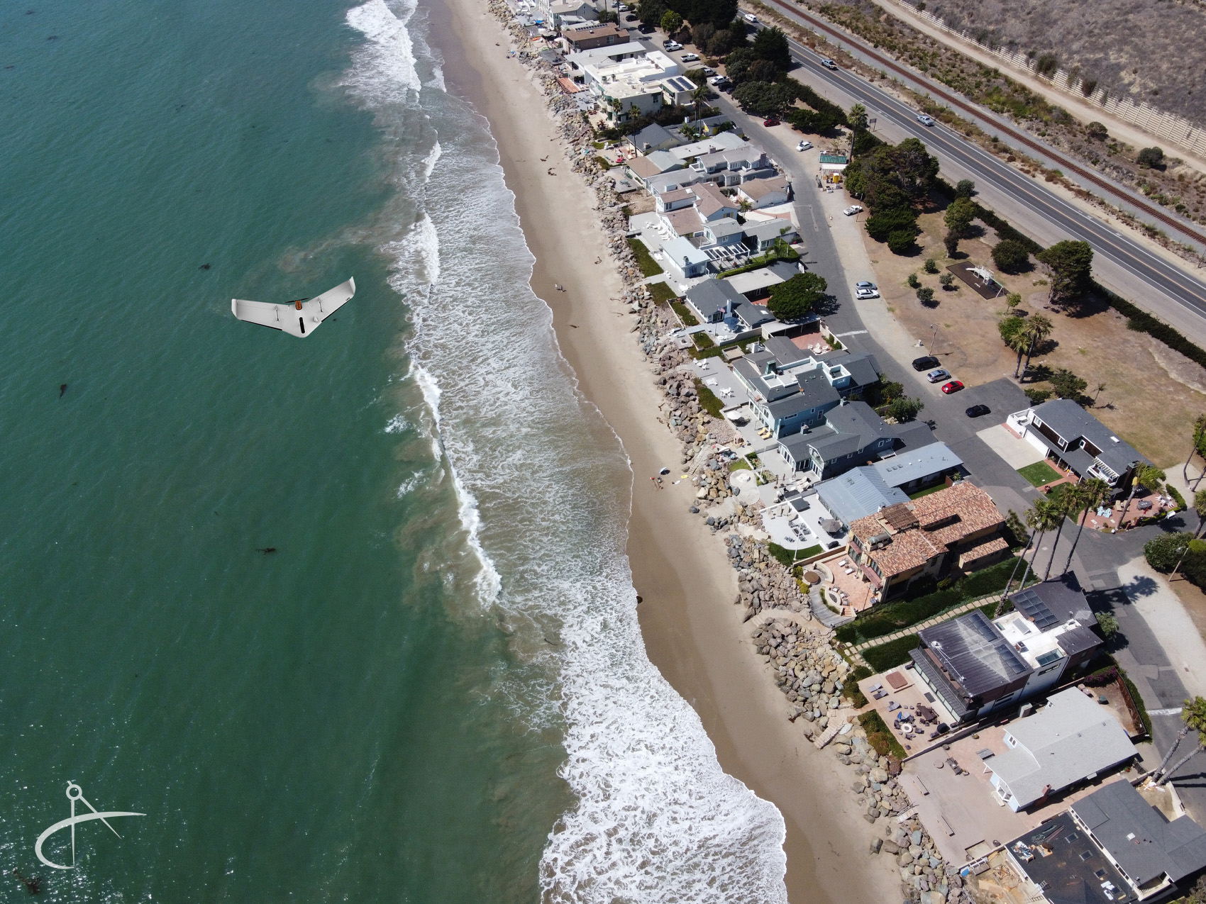 UX-11 drone surveying the coast.