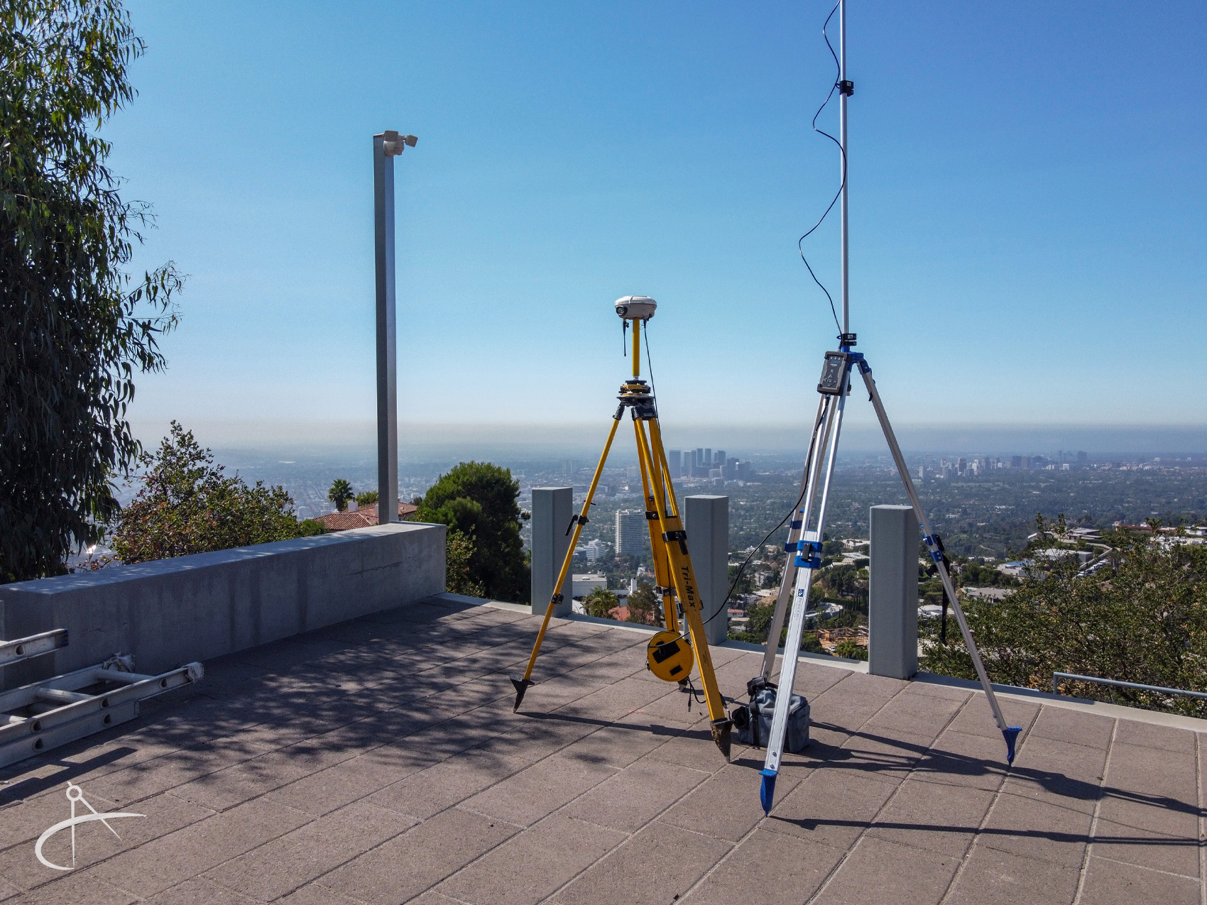 GPS base station overlooking Los Angeles California.
